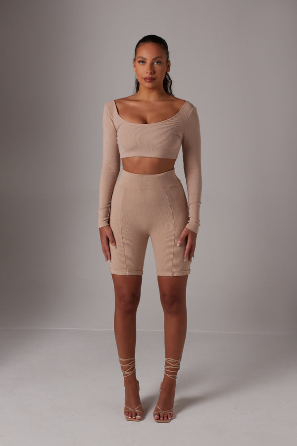 Boned Biscuit Ribbed Two Piece Set