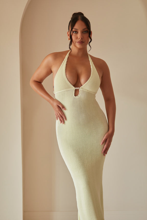 Beaded Soft Butter Dress